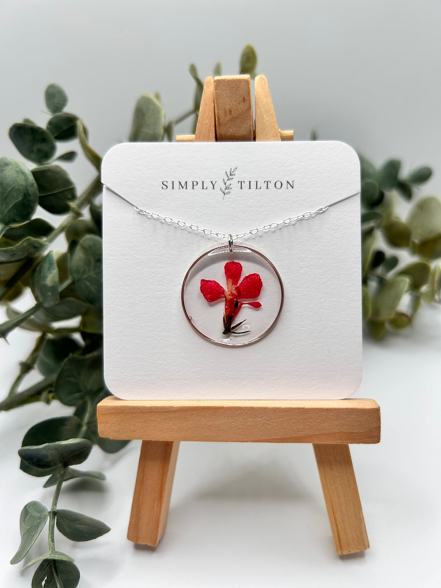Red Lobelia Necklace (Silver)