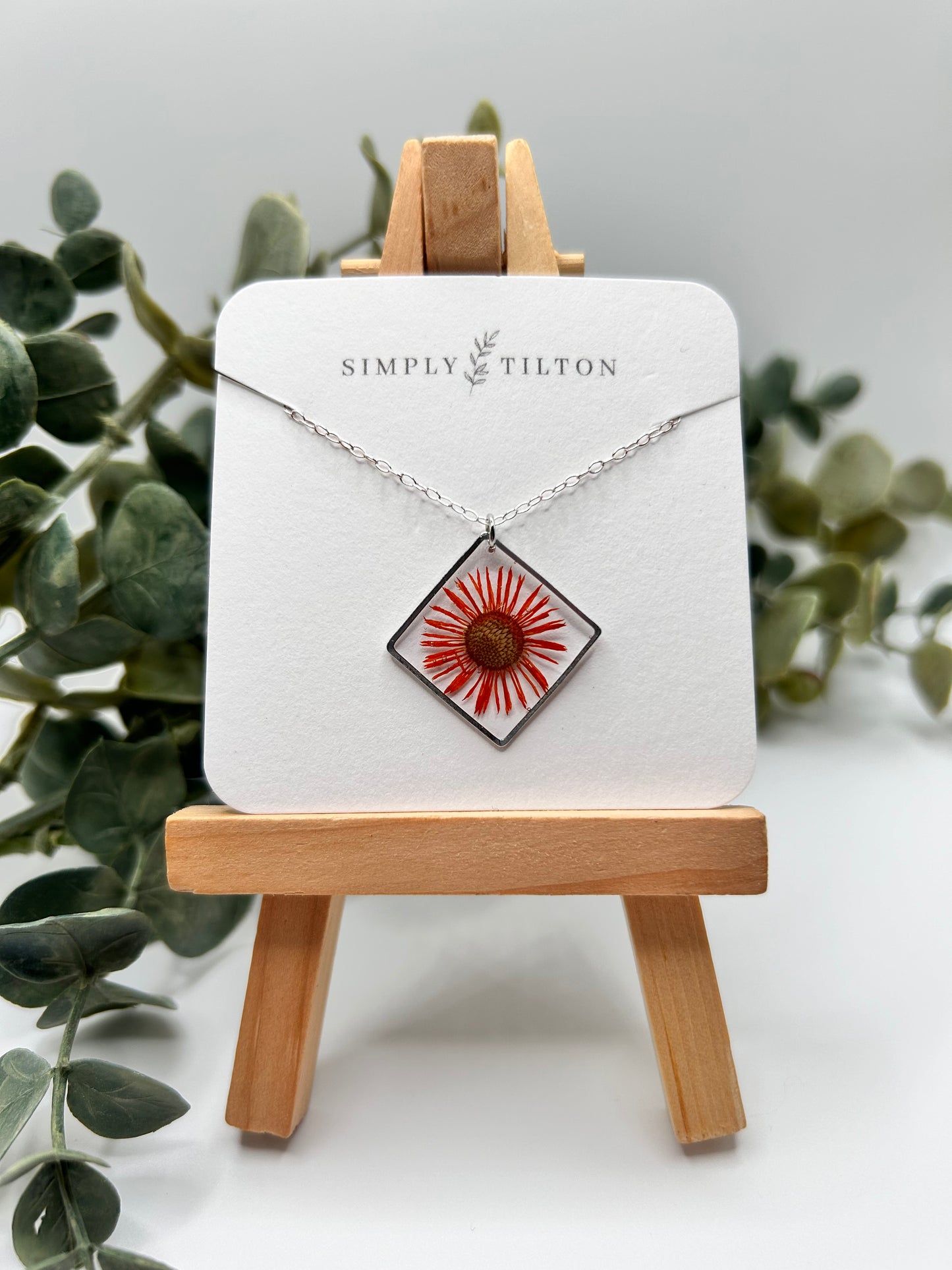 Orange Fleabane Necklace (Silver)
