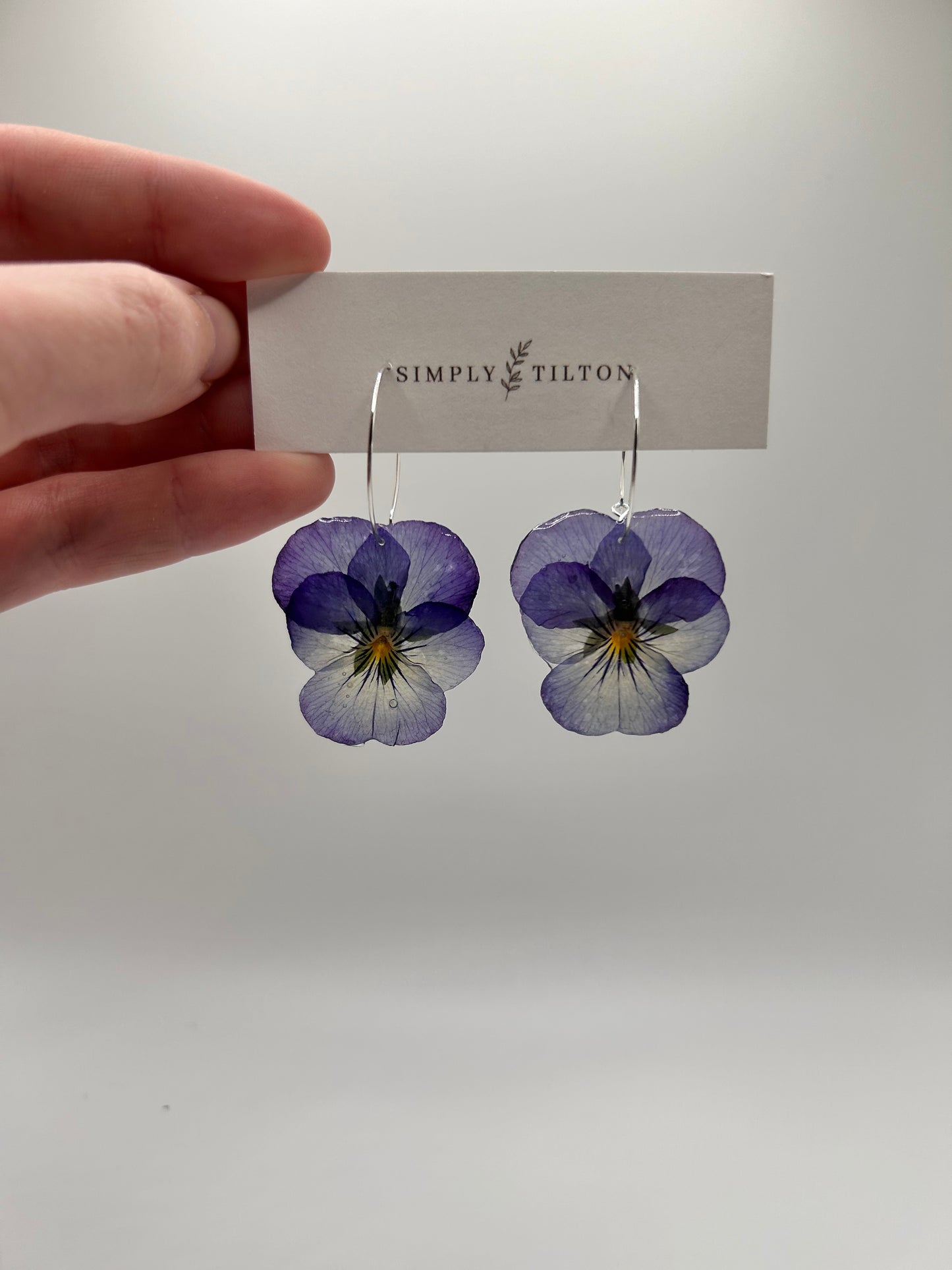 Blue Pansy Flower Hoop