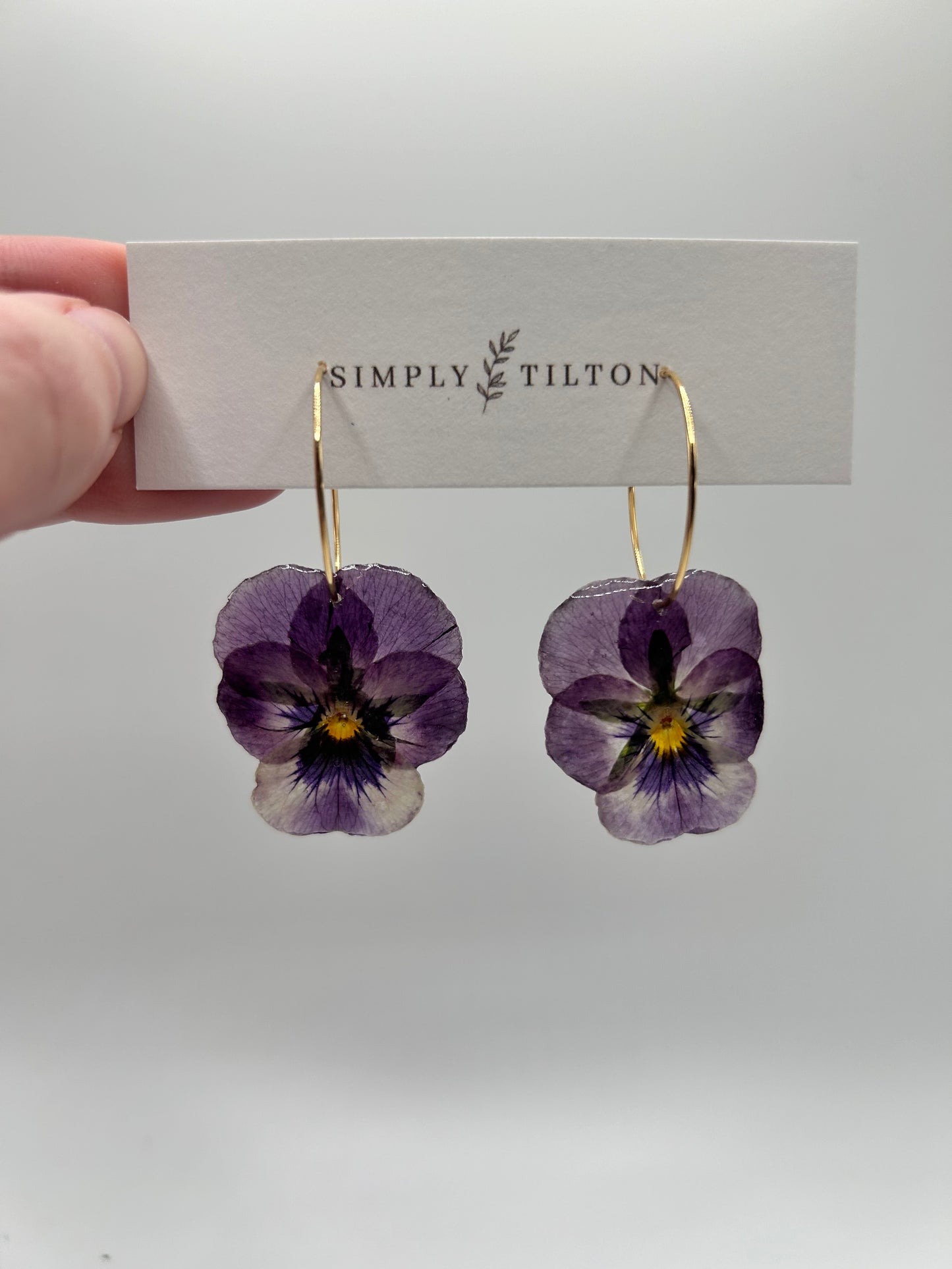 Purple Pansy Flower Hoop
