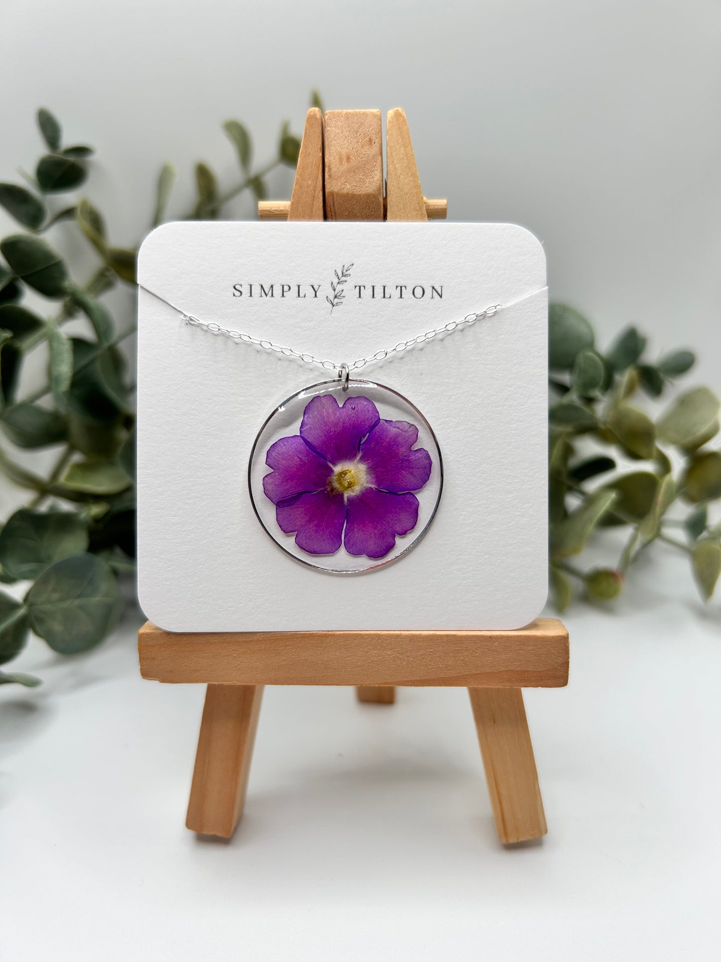 Purple Verbena Necklace (Silver)